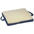 thumbnail image 1 of DMI Seat Cushion for Support on Wheelchairs, Office Chairs, Dining Chairs and Stadium Seats, 16x18x2, Gel Foam, Fleece, Cream and Blue, 1 of 2