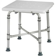 DMI Shower Chair Bath Seat for Tub or Shower Bench for Inside Shower, Made of Non Slip Aluminum with Plastic Seat, No Tools Needed, Adjustable Height, Holds Weight up to 500 Pounds, Bath Bench, White