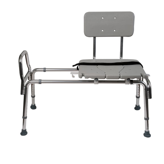 DMI Sliding Tub Transfer Bench and Shower Chair, Adjustable Height Bath Safety Seat, 400 lb Capacity, Cut-Out Seat