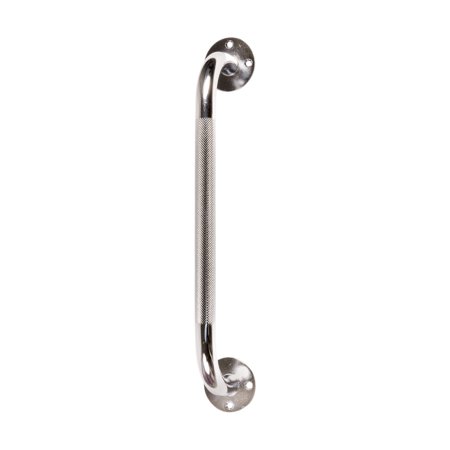 DMI Knurled Steel Wall-Mount Grab Bar, Chrome, 24 in