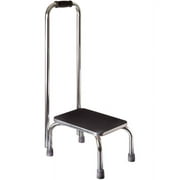 DMI Step Stool with Handle and Non Skid Rubber Platform, Lightweight and Sturdy Stool for Seniors, Adults and Children, Holds up to 300 Pounds with 9.5 Inch Step Up, 17.3"D x 12.3"W x 34"H, Chrome