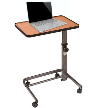 DMI Tilt-Top Overbed Table, Bedside Table with Wheels, Hospital Bed Table, Bed Trays for Eating, Bed Trays, Rolling Tray Height 25.5"-38.5", No Assembly Required