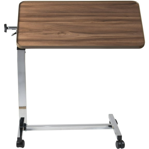 DMI Tilt-Top Overbed Table, Bedside Table with Wheels, Hospital Bed Table, Bed Trays for Eating, Bed Trays, Rolling Tray Height 34"-46"