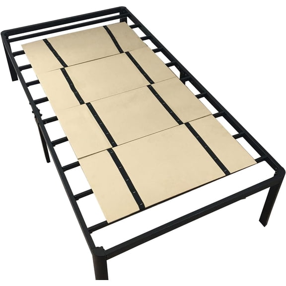 DMI Twin Foldable Bunkie Board Mattress Support, 30 x 60 in., No-Assembly Bed Base, Brown