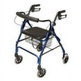 DMI Ultra Lightweight Folding Aluminum Hemi Rollator with Padded Seat
