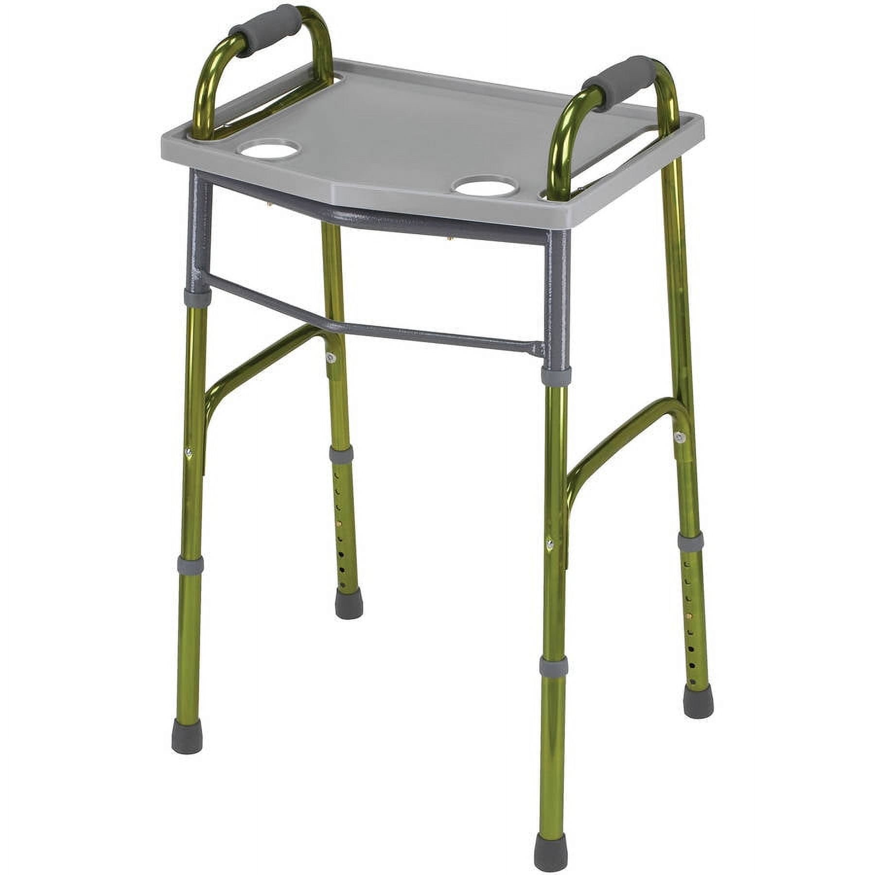 DMI Walker Tray With Cup Holders, Walker Tray For Folding Walkers, Gray