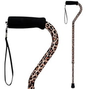 DMI Walking Cane and Walking Stick for Men and Women, Lightweight and Adjustable, FSA HSA Eligible, Supports up to 250 lbs with Ergonomic Soft Foam Offset Hand Grip and Wrist Strap, Leopard