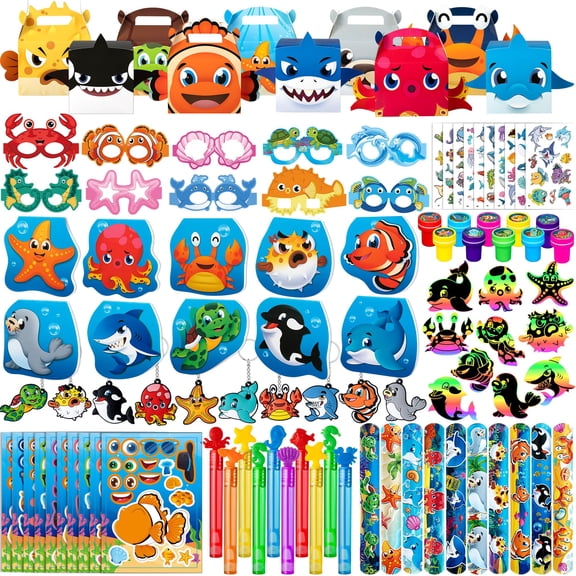 DMIGHT Under the Sea Party Favors Ocean Animals Party Stickers School Sea Shark Mermaid Party Goodie Bag Stuffer Classroom Gifts Rewards Supplies A101