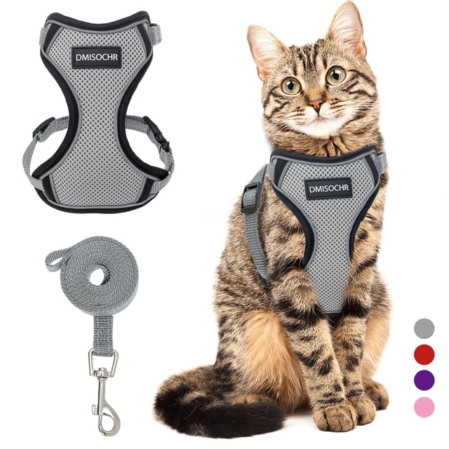 Image showcasing DMISOCHR Cat Harness - Escape Proof Reflective Cat Harness and Leash ...