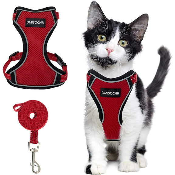DMISOCHR Cat Harness and Leash Set Escape Proof Cat Vest Harness for Outdoor