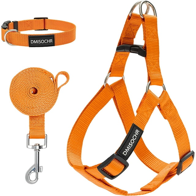 DMISOCHR Dog Harness and Leash Set with Collar Step in No Pull Dog