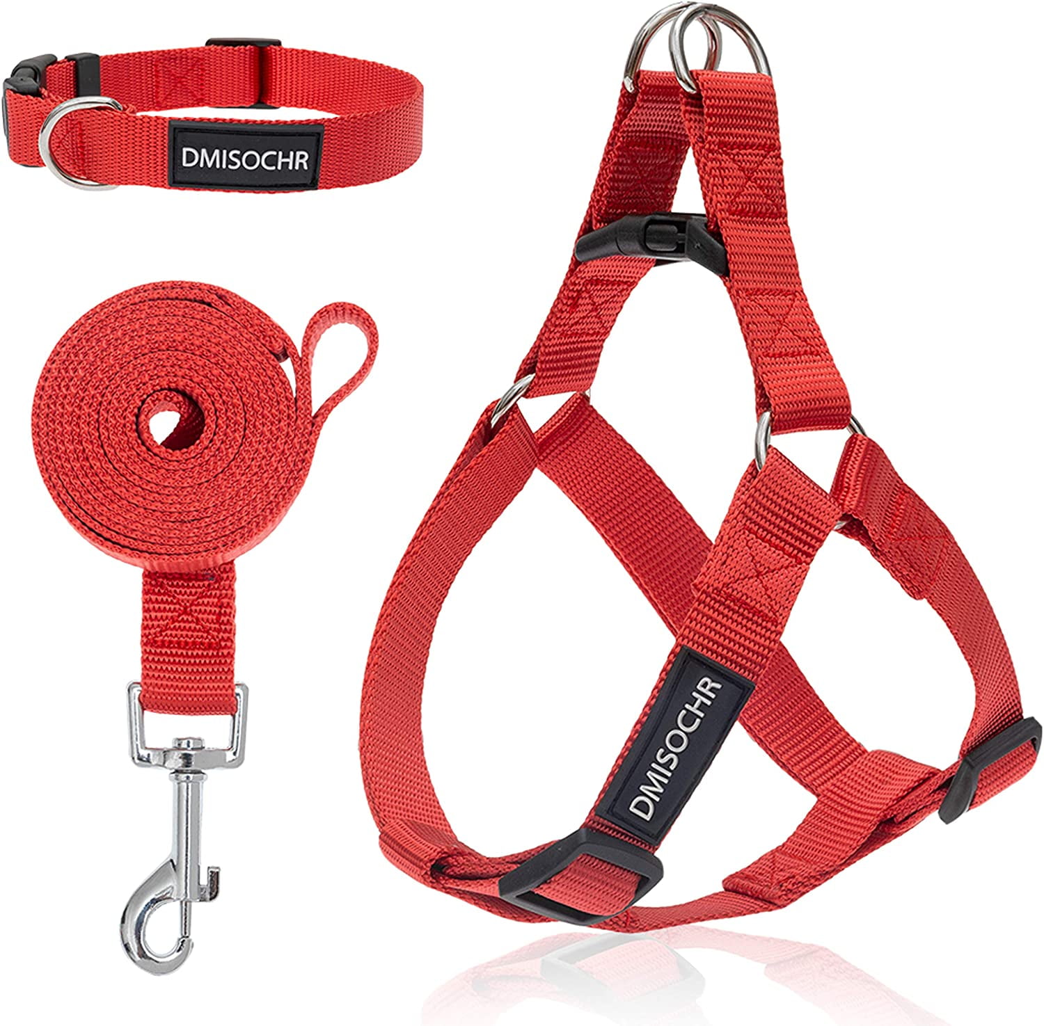 DMISOCHR Dog Harness and Leash Set with Collar - Step in No Pull Dog ...
