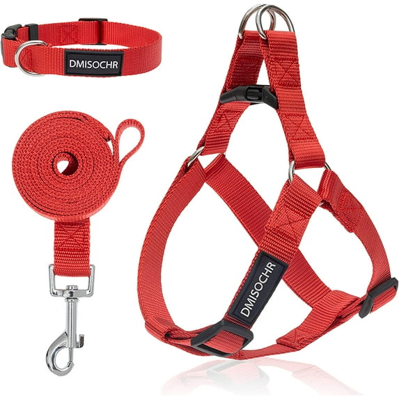 DMISOCHR Dog Harness and Leash Set with Collar - Step in No Pull Dog Harness