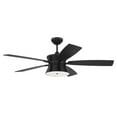 thumbnail image 1 of DMK52FB5 Craftmade Lighting Dominick - 5 Blade Ceiling Fan with Light Kit In Contemporary Style-17.17 Inches Tall and 52 Inches Wide-Flat Black Finish, 1 of 19