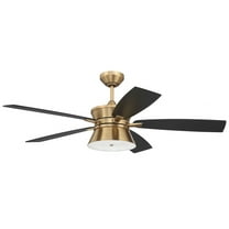 DMK52SB5 Craftmade Lighting Dominick - 5 Blade Ceiling Fan with Light Kit In Contemporary Style-17.17 Inches Tall and 52 Inches Wide-Satin Brass