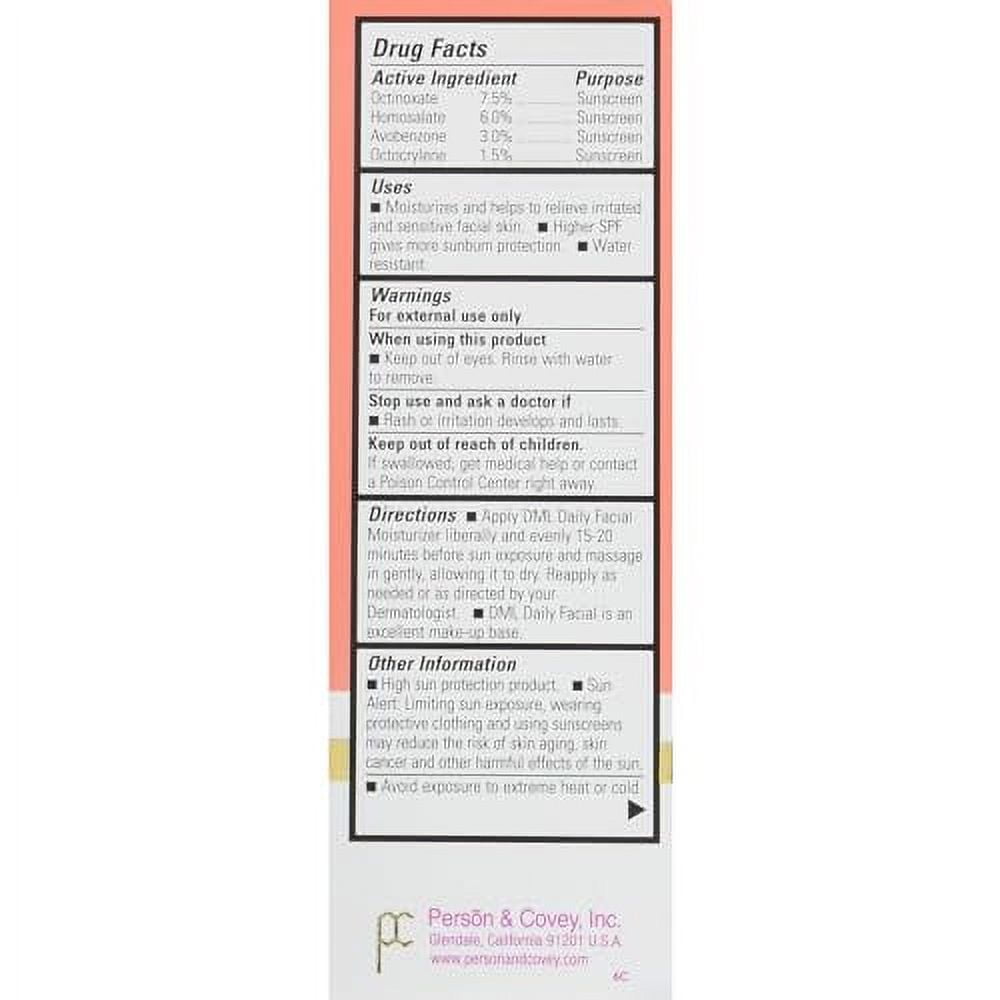DML Facial Moisturizer SPF 25 1.50 oz (Pack of 2)