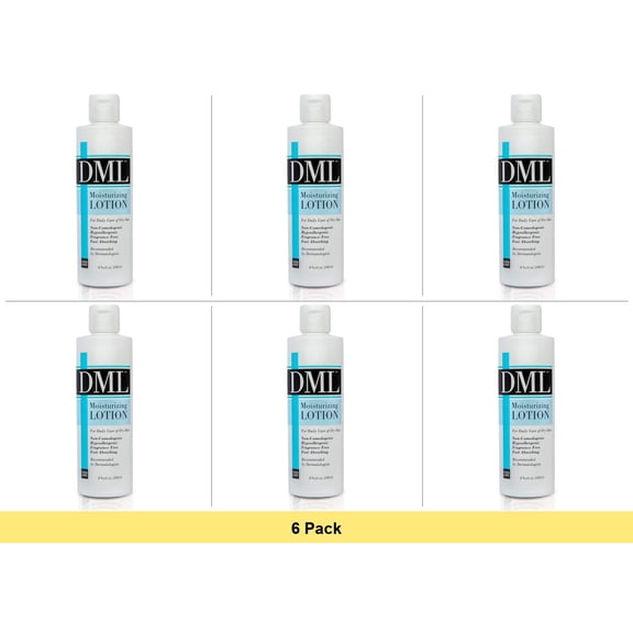 DML Moisturizing Lotion Fragrance Free 8 Oz - 6 Pack Bundle