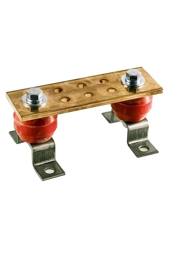 Copper Bus Bar - 6" Ground Bar - Grounding Terminal - Copper Ground Bus 2.5kV Insulators