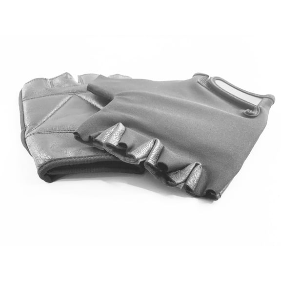 DMP Leather Black Workout Gloves with Cushioned Palm