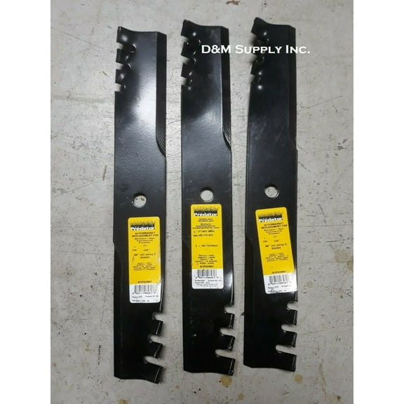 DMPD5145-Set of 3 heavy duty Hustler 54" Predator mulching mower blades 601124 Fastrak