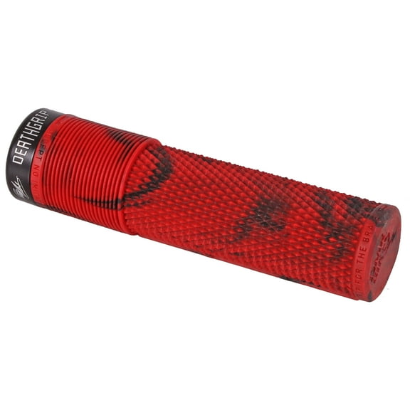 DMR DeathGrip Flangeless Grips - Thin, Lock-On, Marble Red