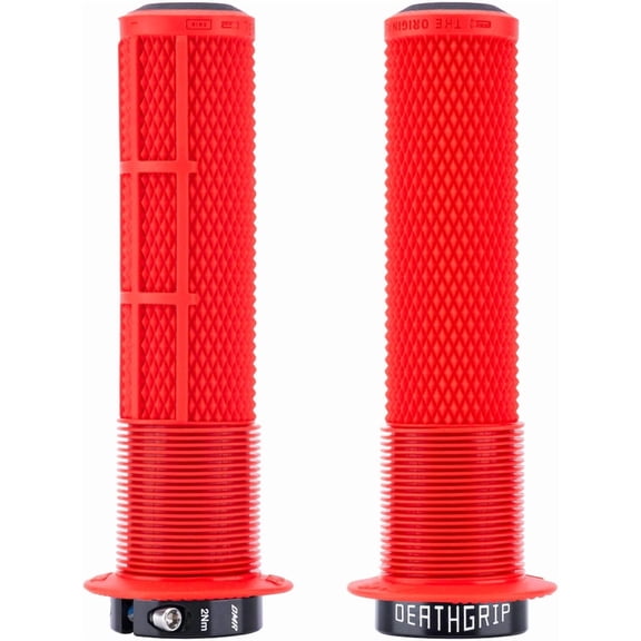 DMR DeathGrip 2 Flanged Grips - Thin, Lock-On, Red