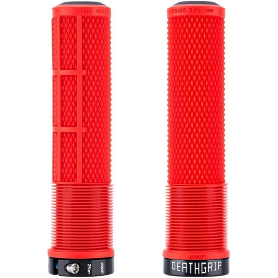DMR DeathGrip 2 Flangeless Grips - Thin, Lock-On, Red