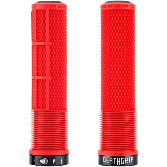DMR DeathGrip 2 Flangeless Grips - Thin, Lock-On, Red