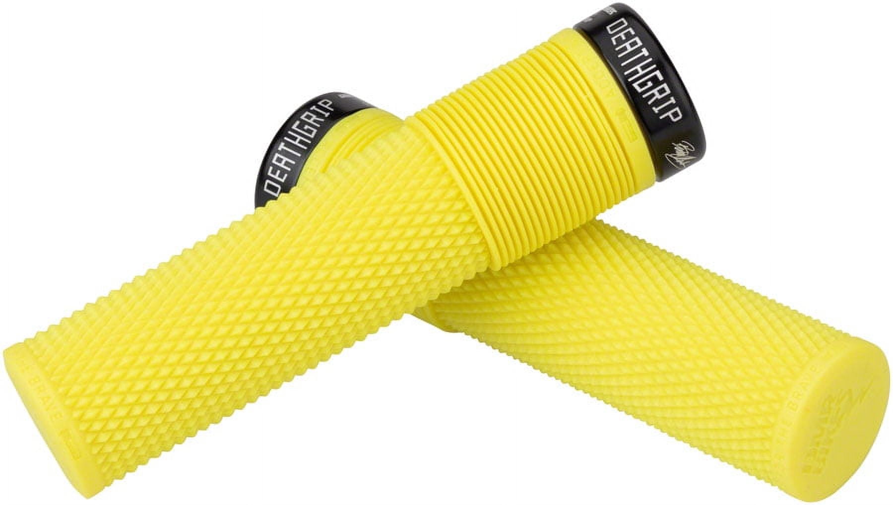 DMR Deathgrip Grips Flangeless Thick Fluorescent Yellow Lock On
