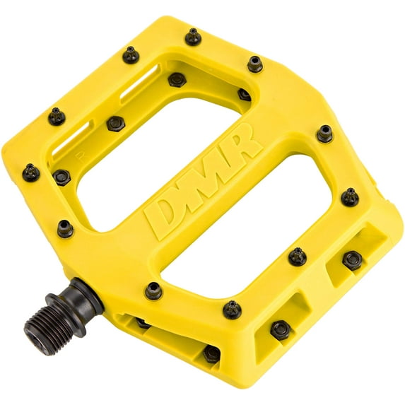 DMR V11 Platform Pedals 9/16" Chromoly Concave Nylon Body Removable Pins Yellow