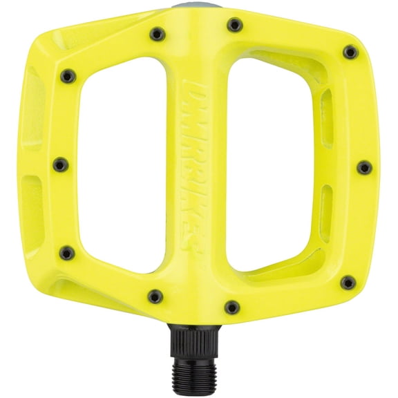 DMR V8 Platform Pedals 9/16" Concave Aluminum Body 8 Removable Pins Lemon Lime