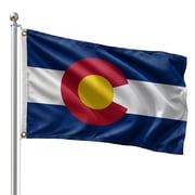 DMSE Colorado State Flag, 2ft x 3ft, 100% Polyester 100D Flag UV Resistant