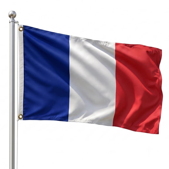DMSE France National Flag, 2ft x 3ft - Fade-Resistant Outdoor & Indoor Flag - Quad-Stitched Fly End & Heavy-Duty Brass Grommets (2ft x 3ft)
