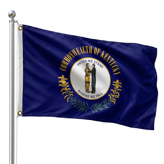 DMSE Kentucky State Flag, 3ft x 5ft, 100% Polyester 100D Flag UV Resistant