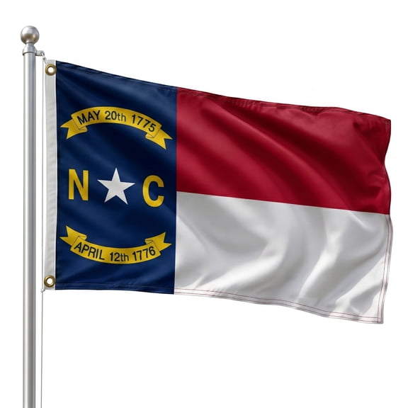 DMSE North Carolina State Flag, 3ft x 5ft, 100% Polyester 100D Flag UV Resistant