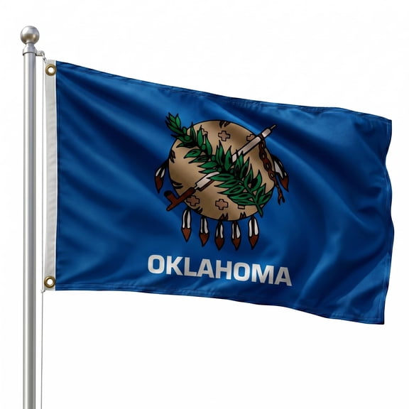 DMSE Oklahoma State Flag, 2ft x 3ft, 100% Polyester 100D Flag UV Resistant