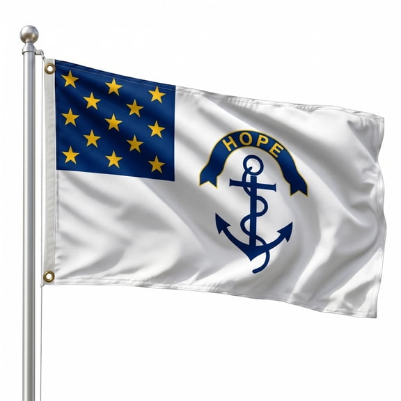 DMSE Rhode Island State Flag, 3ft x 5ft, 100% Polyester 100D Flag UV Resistant