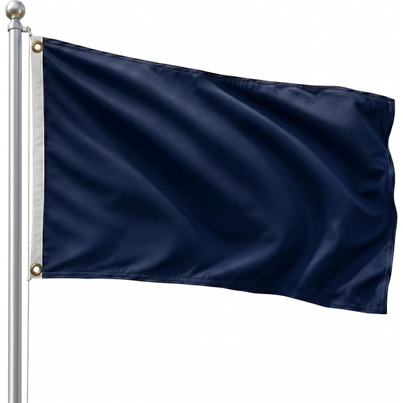 DMSE Solid Navy Blue Flag, 2 x 3 ft Flag, UV Resistant, Fade Resistant Material with Metal Grommets (2 x 3 ft), (Polyester), (Navy Blue)