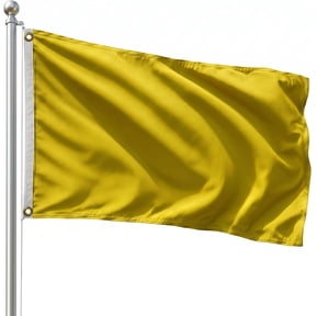 DMSE Solid Yellow Flag, 3 x 5 ft Flag, UV Resistant, Fade Resistant Material with Metal Grommets (3 x 5 ft), (Polyester), (Yellow)