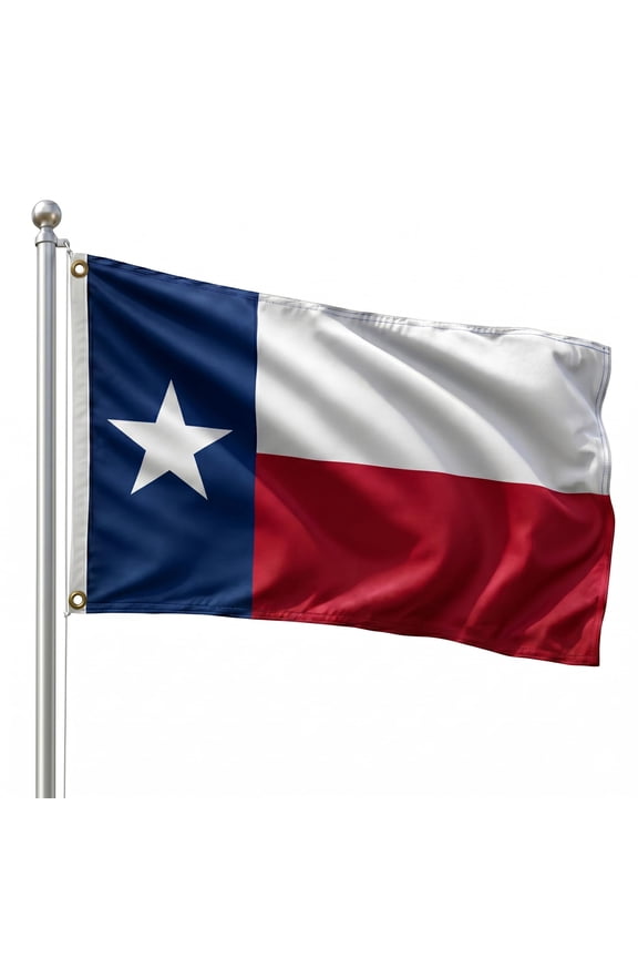 DMSE Texas State Flag, 2ft x 3ft, 100% Polyester 100D Flag UV Resistant