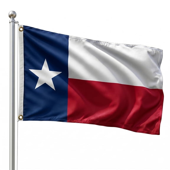 DMSE Texas State Flag, 3ft x 5ft, 100% Polyester 100D Flag UV Resistant