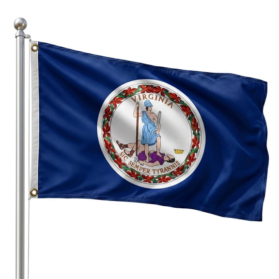 DMSE Virginia State Flag, 2ft x 3ft, 100% Polyester 100D Flag UV Resistant
