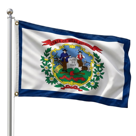 DMSE West Virginia State Flag, 2ft x 3ft, 100% Polyester 100D Flag UV Resistant