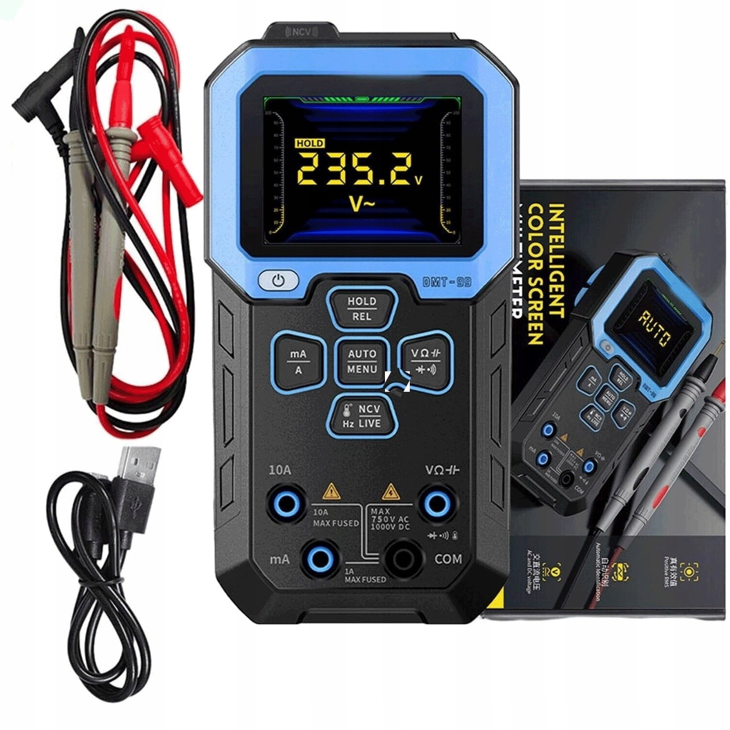 DMT-99 multimeter digital high-precision intelligent anti-burning multi-function automatic digital display electrician