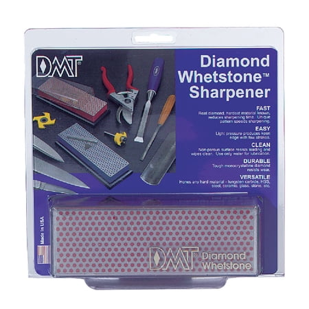 DMT (Diamond Machining Technology) 6-inch Diamond Whetstone Sharpening Stone with Plastic Case - Fine, W6FP, Red