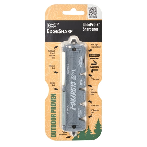 DMT GLIDE-Pro Z  Multi-Angle Compact Sharpener including Tungsten Steel, Ceramic & Flat Stone Sharpening with integrated tools