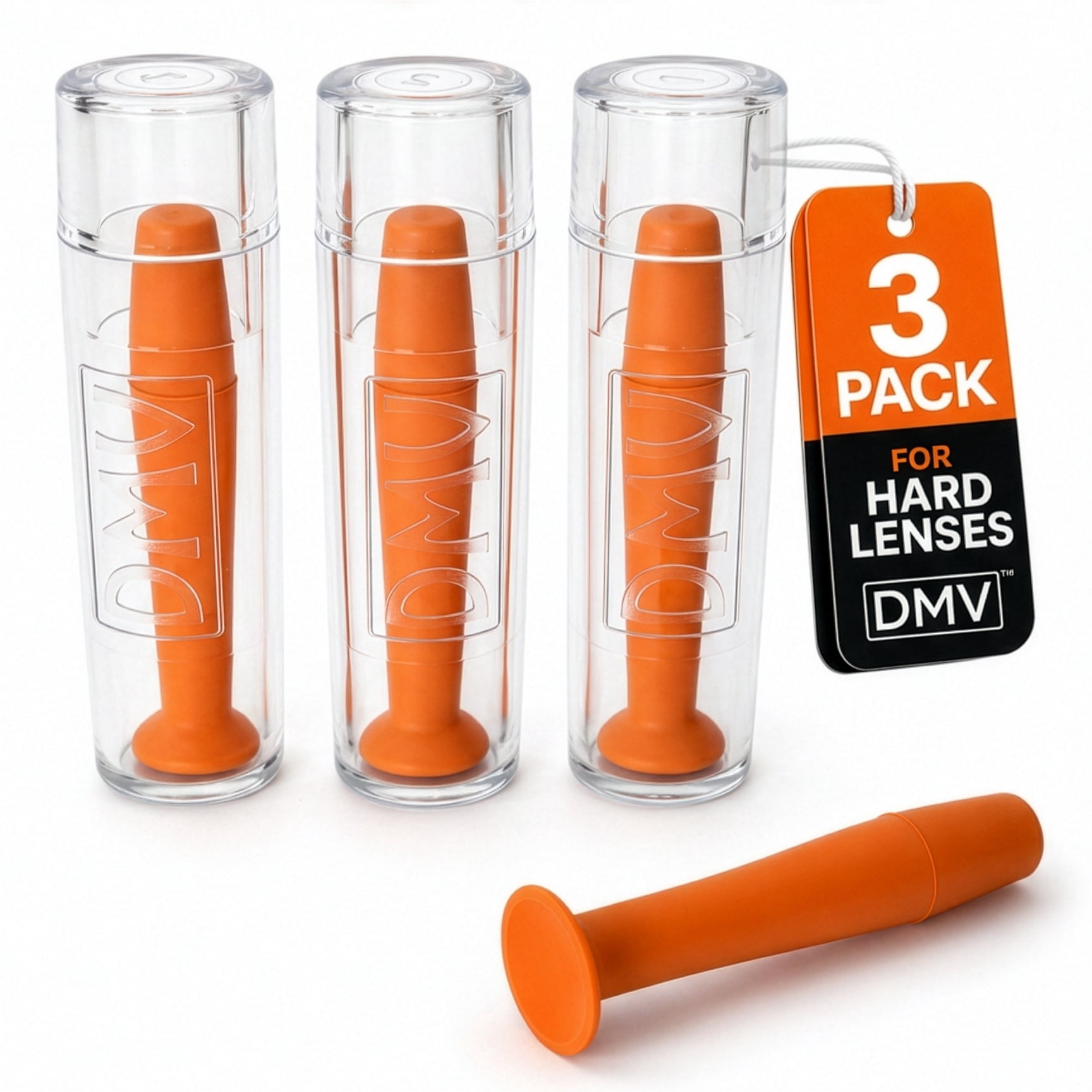 DMV Ultra Hard Contact Lens Remover, Orange, 3 Pack