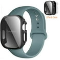 thumbnail image 1 of DMVEIMAL Compatible with Apple Watch Silicone Sport Bands iWatch Series Band 49mm 45mm 44mm 41mm 40mm and Hard Privacy Screen Protectors Case Cove Apple Watch Series 9 8 7 SE 6 5 4 Ultra 2 Women Men, 1 of 12