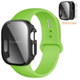 thumbnail image 1 of DMVEIMAL Compatible with Apple Watch Silicone Sport Bands iWatch Series Band 49mm 45mm 44mm 41mm 40mm and Hard Privacy Screen Protectors Case Cove Apple Watch Series 9 8 7 SE 6 5 4 Ultra 2 Women Men, 1 of 12