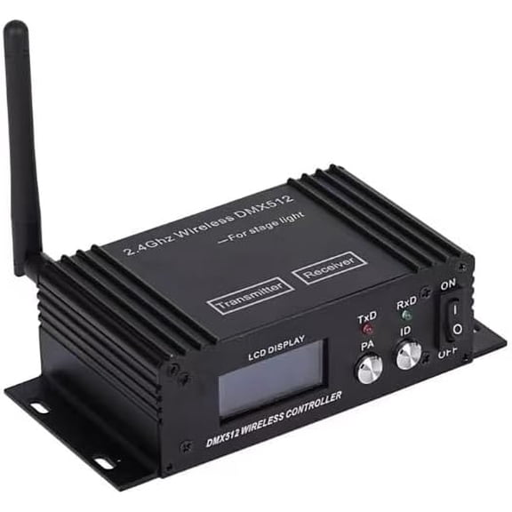 DMX 512 Controller, 2.4G Wireless Transmitter Receiver, LCD Display Power Adjustable Repeater Lighting Dimmer Controller for DJ Light Party Disco KTV Bars$$Music